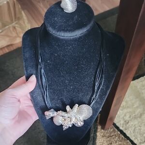 Set Earring And Necklace Shell